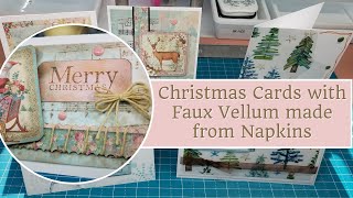 Christmas Cards with Faux Vellum from Paper Napkins