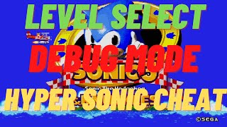 Sonic The Hedgehog 3 and Knuckles HYPER SONIC CHEAT CODE/DEBUG MODE/LEVEL SELECT (Sonic Origins)