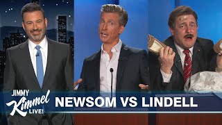 Gavin Newsom Debates MyPillow Mike, Trump's Insurrection Depression \& Bye-Bye George Santos?