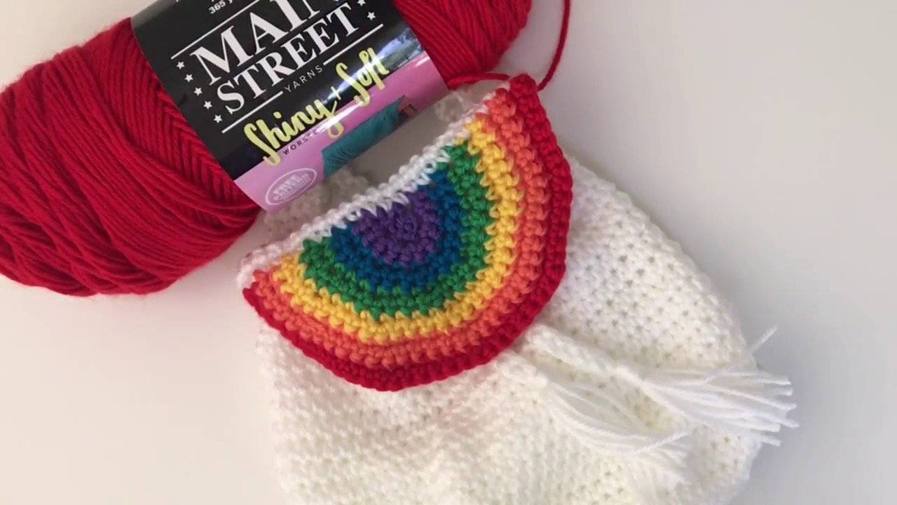 Fun Crochet Project: Rainbow Drawstring Backpack - YouTube