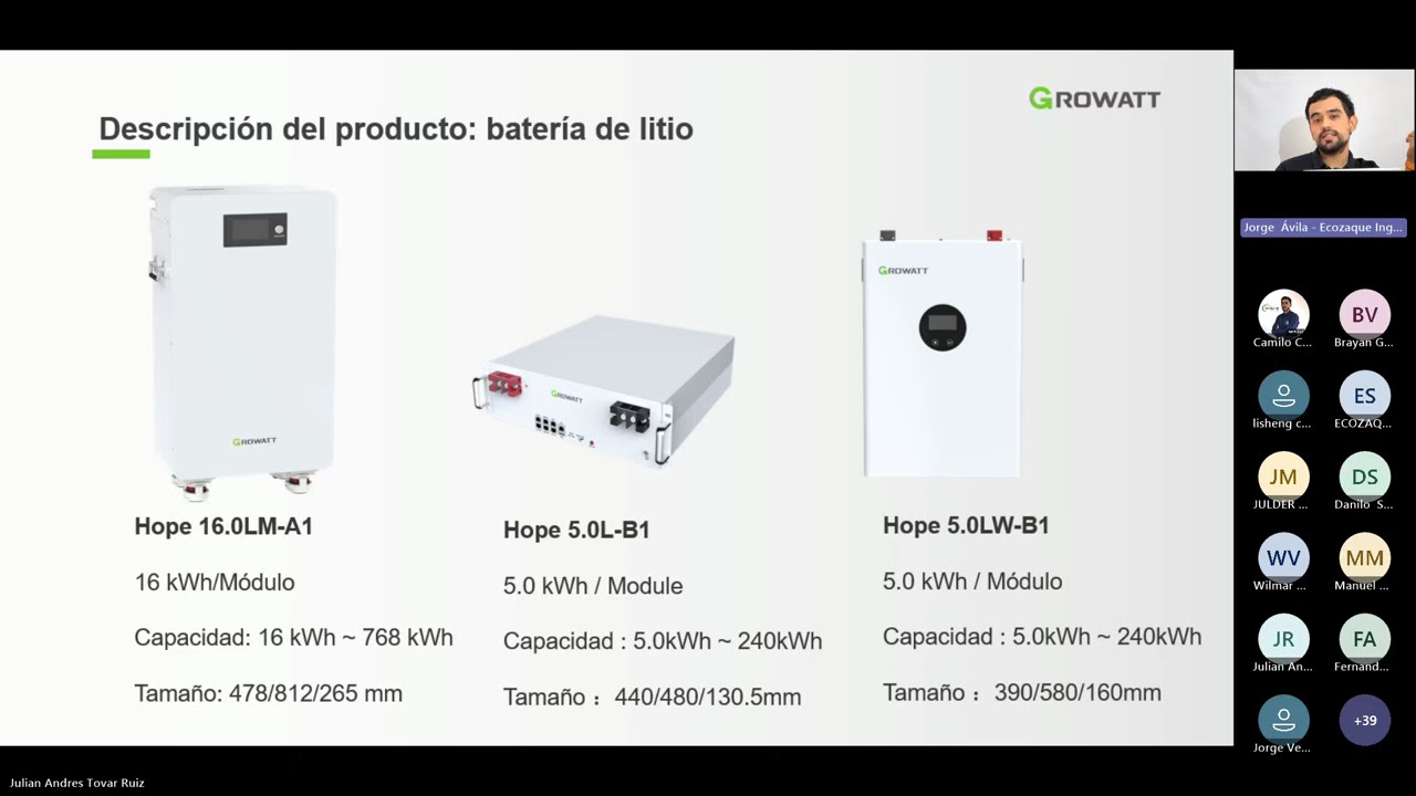 Webinar La NUEVA combinación Más Robusta = Inversor Growatt SPE + Batería Growatt HOPE 16KWH
