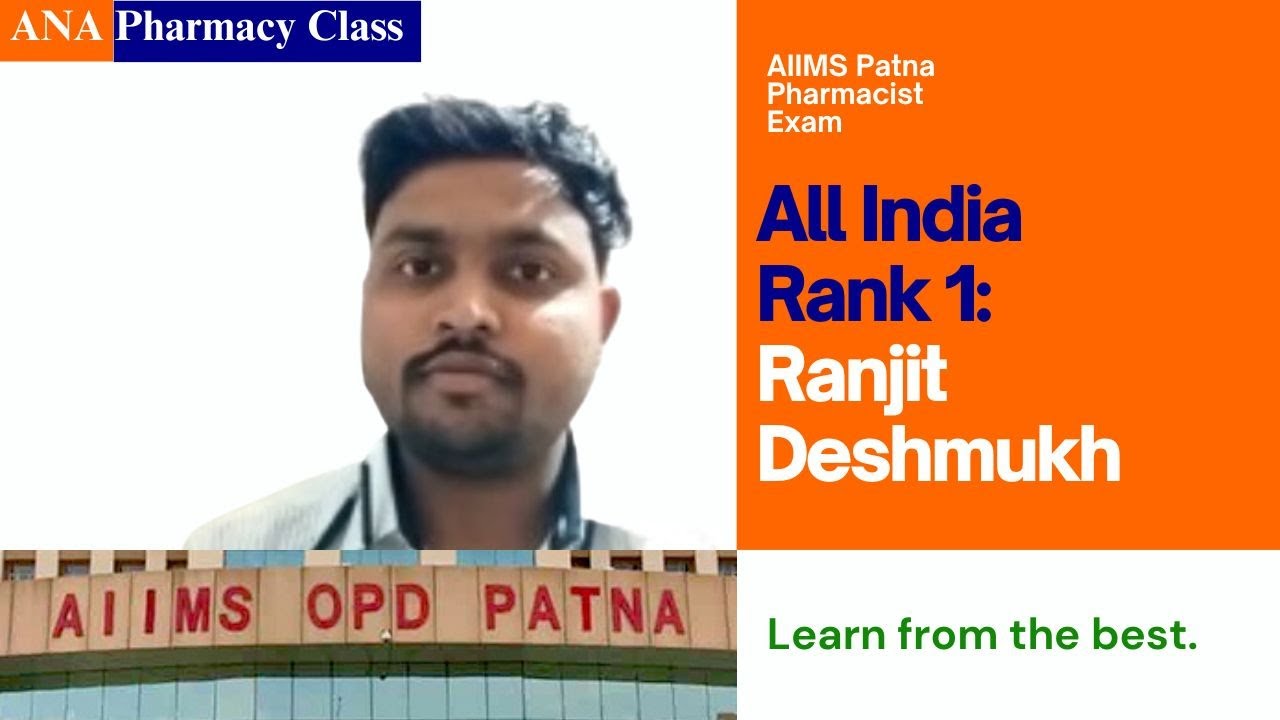 Success Story: All India Rank 1 - AIIMS Pharmacist Recruitment Exam | Topper - ANA Pharmacy Class