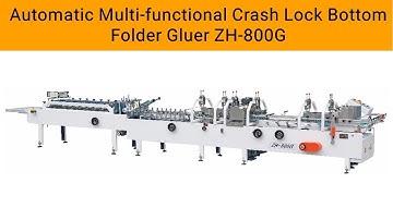 Automatic Prefolding Crash Lock Bottom Cardboard Paper Box Folder Gluer ZH-800G