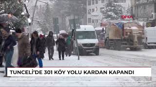Tuncelide 301 Köy Yolu Kardan Kapandı