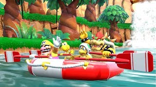 Super Mario Party - River Survival (4 Players Gameplay)
