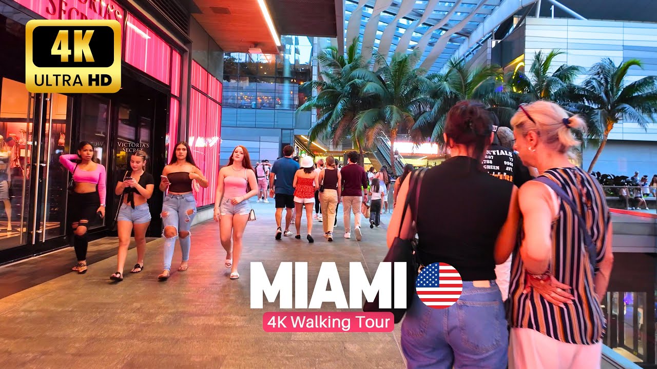 MIAMI Walking Tour 4K 🇺🇸 Golden Hour in Brickell City Centre