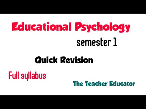 Quick Revision- Educational Psychology