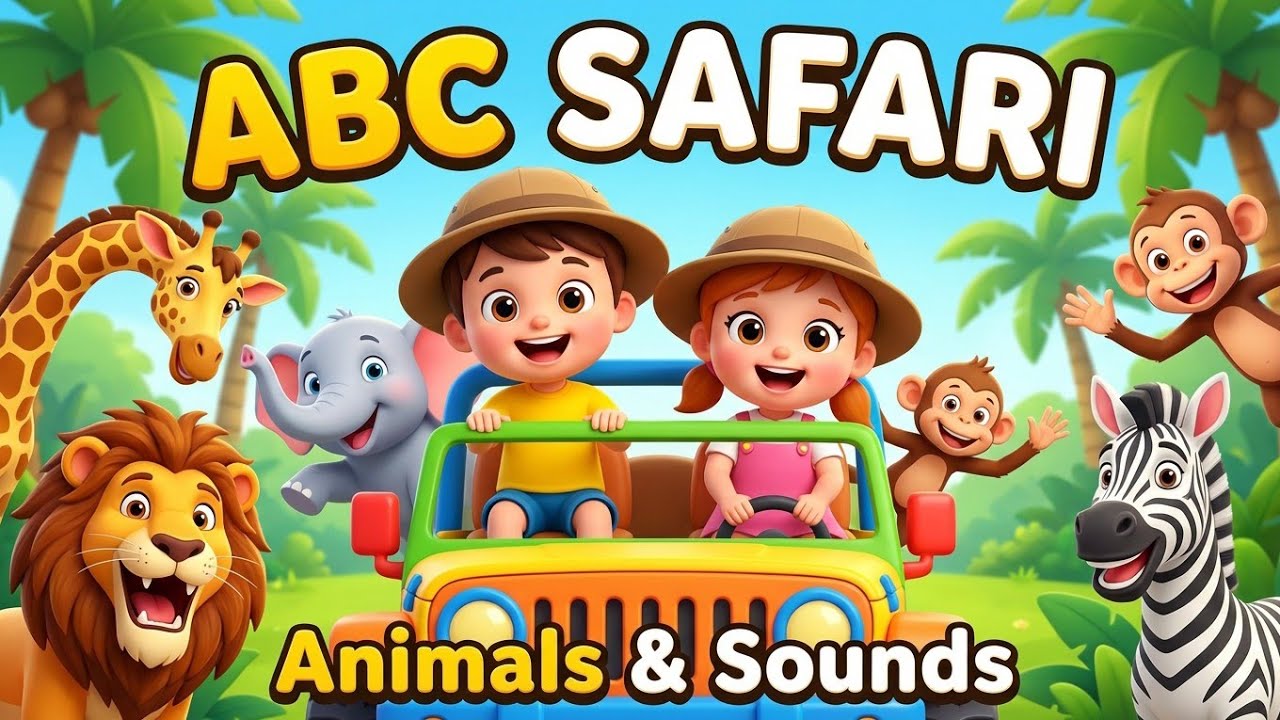 ABC Safari Animals 🦁🚙 | Learn Letters & Animal Sounds for Kids | A to Z Fun