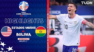 HIGHLIGHTS - United States vs Bolivia | Copa América 2024 - Matchday 1 | TUDN