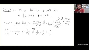 Lecture 13.3 - Proving and Disproving Uniform Continuity