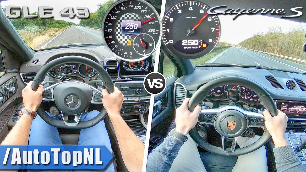 Mercedes Gle 43 Amg Vs Porsche Cayenne S Acceleration Top Speed Autobahn Pov By Autotopnl