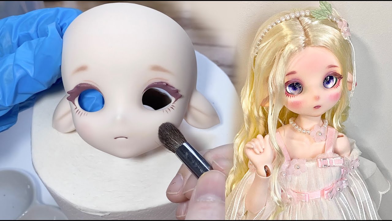 [BJD Faceup] 2D Anime Style Ball Jointed Doll Painting Timelapse