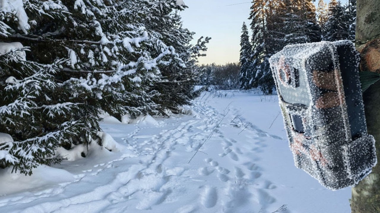 Столько СЛЕДОВ зимой не видел! Спрятал фотоловушку у ЛЕСА и вот кто пришел!