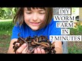 Making a worm farm in 2 minutes (raise worms / vermiculture / vermicomposting)