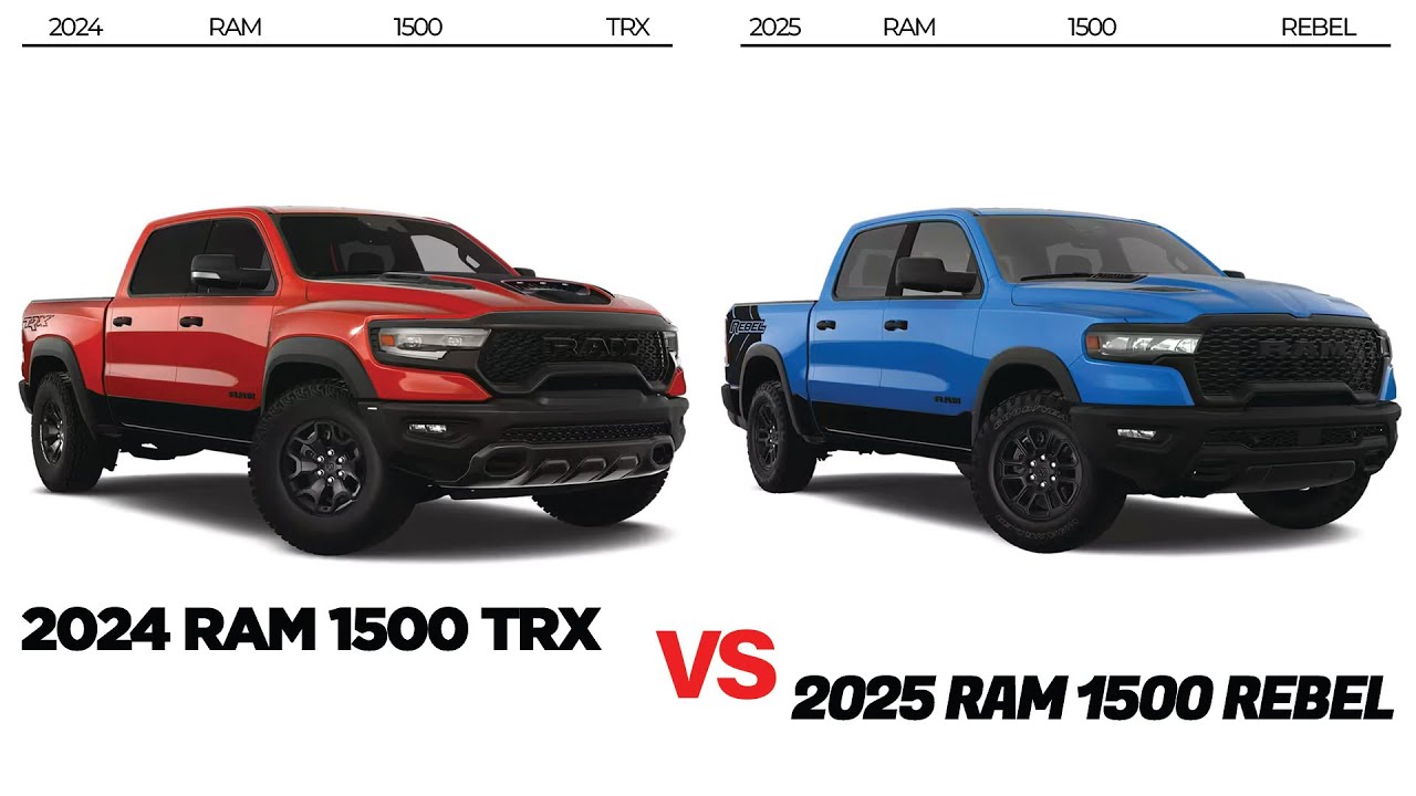 Comparing 2024 RAM 1500 TRX vs 2025 RAM 1500 REBEL Side By Side