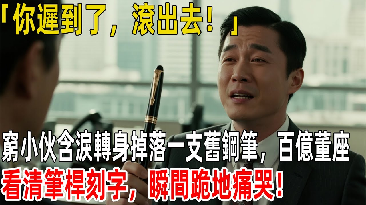 「你遲到了，滾出去！」窮小伙含淚轉身掉落一支舊鋼筆，百億董座看清筆桿刻字，瞬間跪地痛哭！#情感故事 #故事 #感人 #原創故事