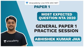 Most Expected Question | General Paper 1 | NTA UGC NET 2020 | Abhishek Kumar Jha