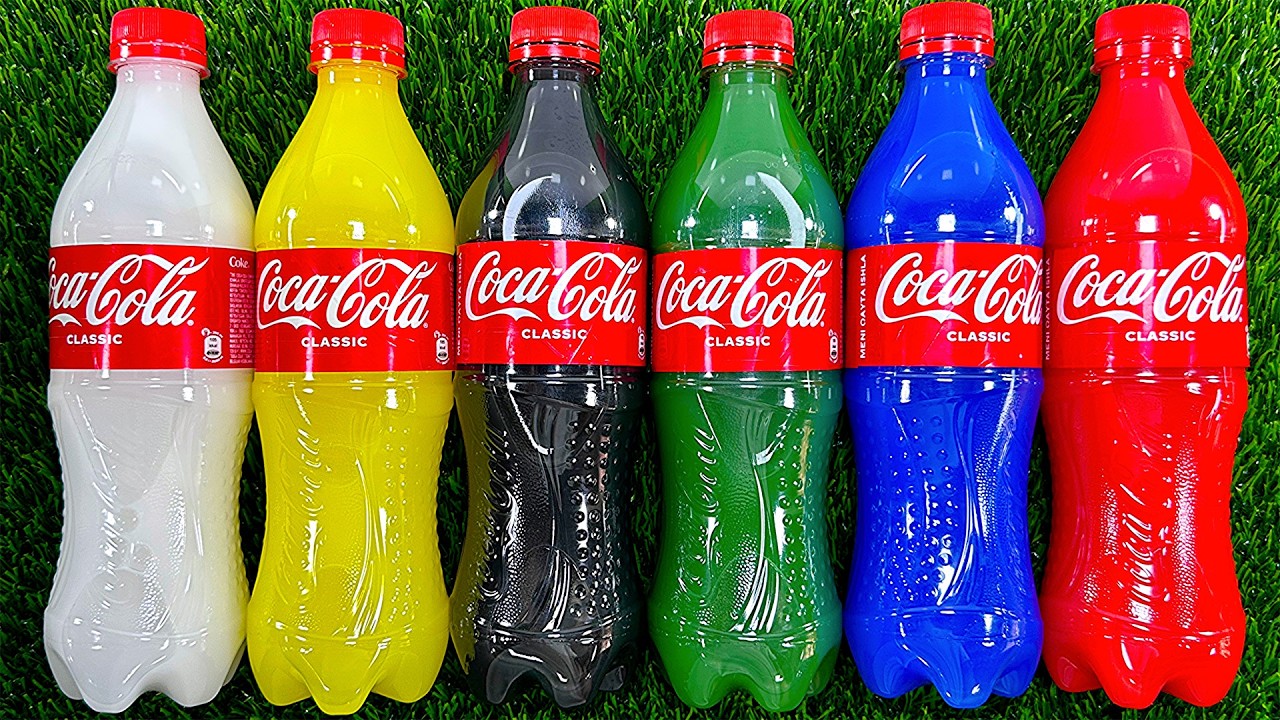 Rainbow Soda Bottles & Candy | Visual ASMR Pour & Crunch