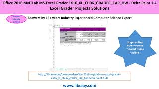 Office 2016 MyITLab MS-Excel Grader EX16_XL_CH06_GRADER_CAP_HW - Delta Paint 1.4