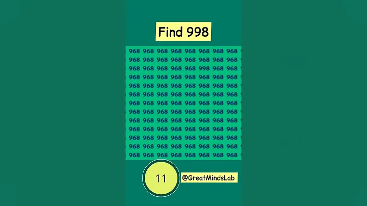 Can You Spot the Number 998? 🔢 Tricky Optical Illusion Puzzle! #opticalillusion #brainteaser