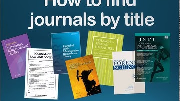 How to find journals by title