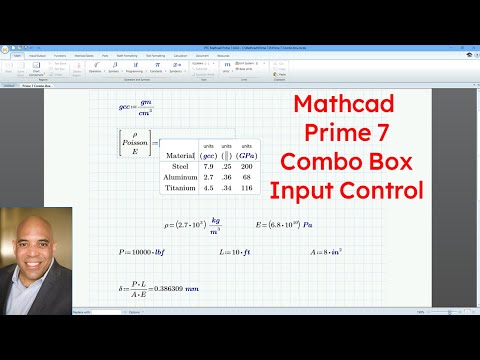 PTC Mathcad Prime 7.0 - Combo Box Input Control