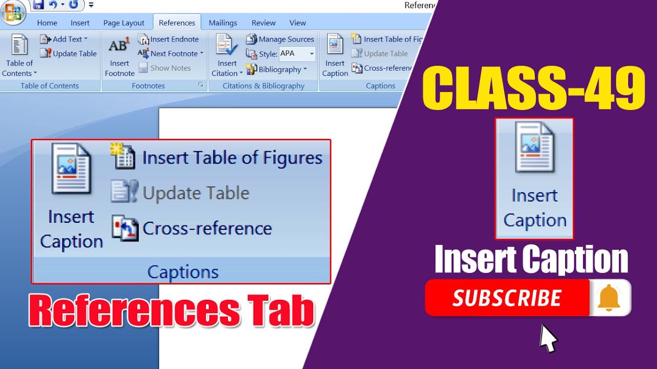 How to insert caption in MS Word tutorials#MS Word tutorials Telugu# ...