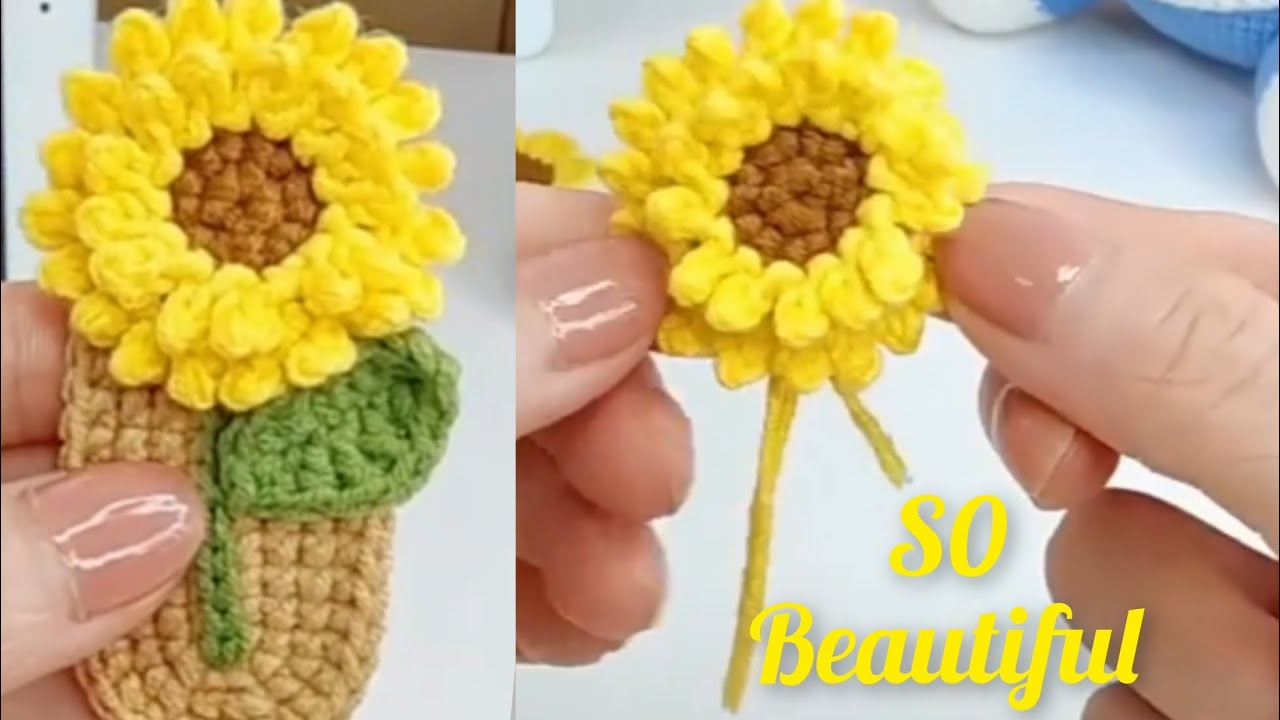 Wow!!! Look What🌼Crochet Mini Sunflower Tutorial @Amazing ideas - YouTube