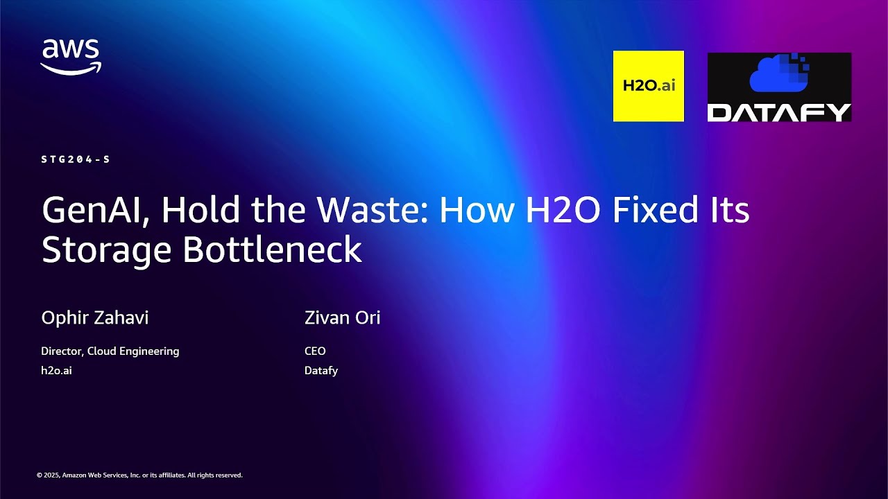 AWS re:Invent 2025 - GenAI, Hold the Waste: How H2O Fixed Its Storage Bottleneck (STG204)