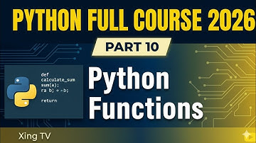 Python Full Course 2026 - Part 10 | Xing TV | Python Functions 