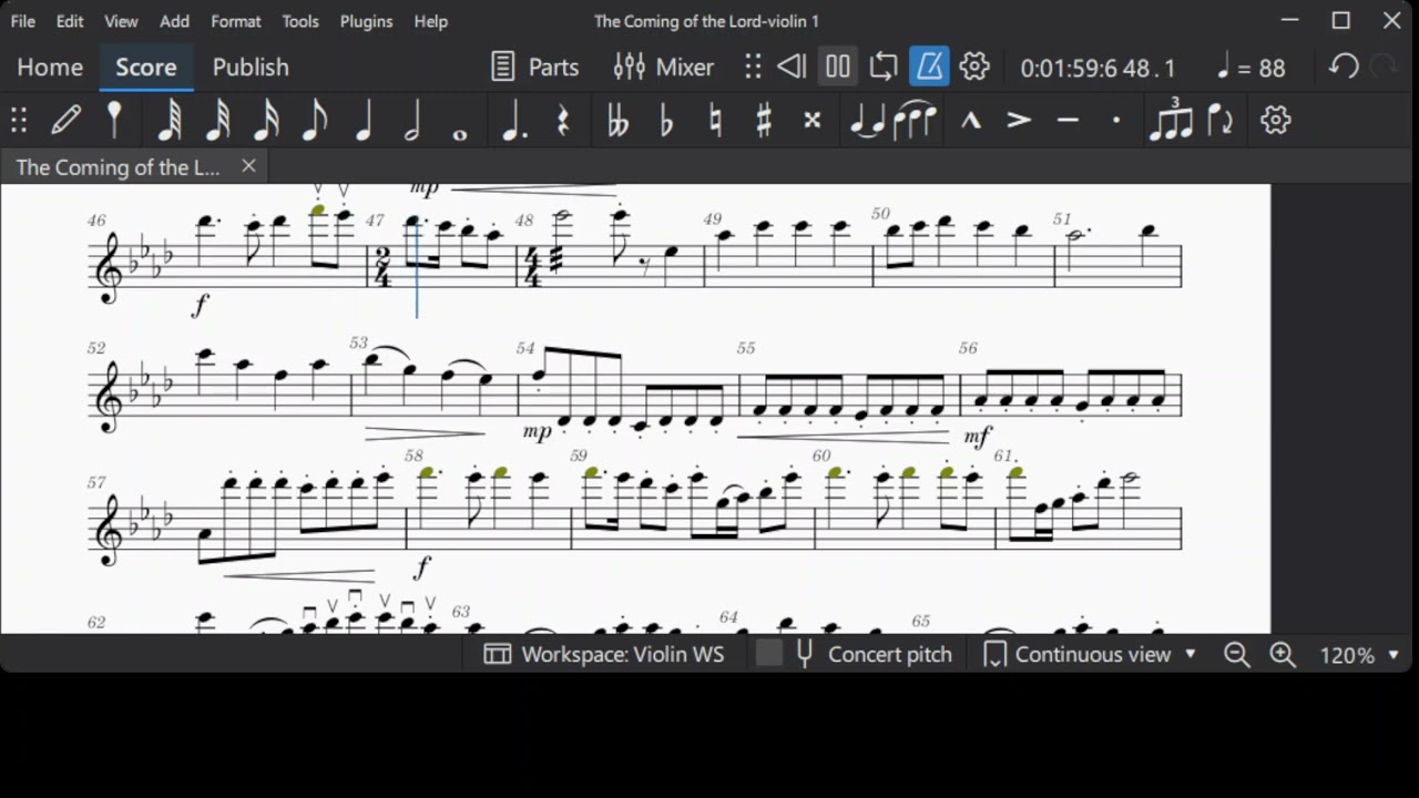 The Coming Of The Lord - Violin 1
