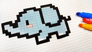 Handmade Pixel Art - How To Draw Kawaii Elephant #pixelart - thptnganamst.edu.vn