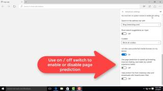 how to enable or disable page prediction in microsoft edge