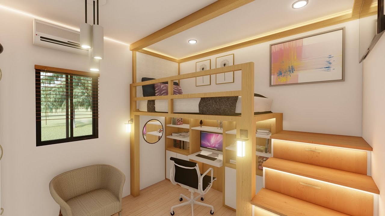 Gorgeous Loft Bed Idea for Small Rooms (3mx3m) area (2.7m) ceiling ...