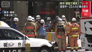 東京・銀座で催涙スプレーか　逃走中　23人のど痛み訴え(2026年5月25日)