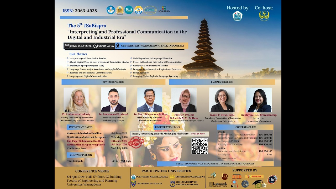 5th International Seminar of Business and Professional Communication (ISoBISPRO) 2026