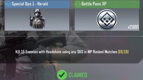 Call Of Duty Mobile Kill 15 Enemies with Headshots using any SKS in MP Ranked Matches Task Complete