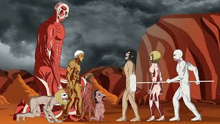 Eren Titan, Female Titan, Warhammer Titan vs Armored Titan, Colossal, Jaw Titan  Drawing Cartoons 2