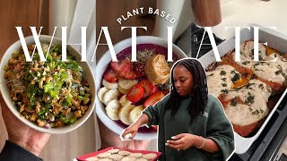 what I eat in a day plantbased vegan  | Thaiinspo salad, eggplant parmesan (sweet greens vegan)