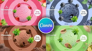 Easy & Smooth Ice Cream Animation Tutorial | Product Ad Design In Canva | Canva for Beginners