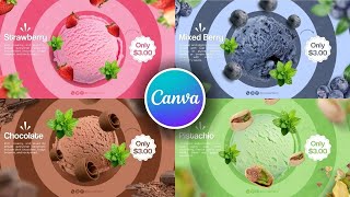 Easy & Smooth Ice Cream Animation Tutorial | Product Ad Design In Canva | Canva for Beginners screenshot 3