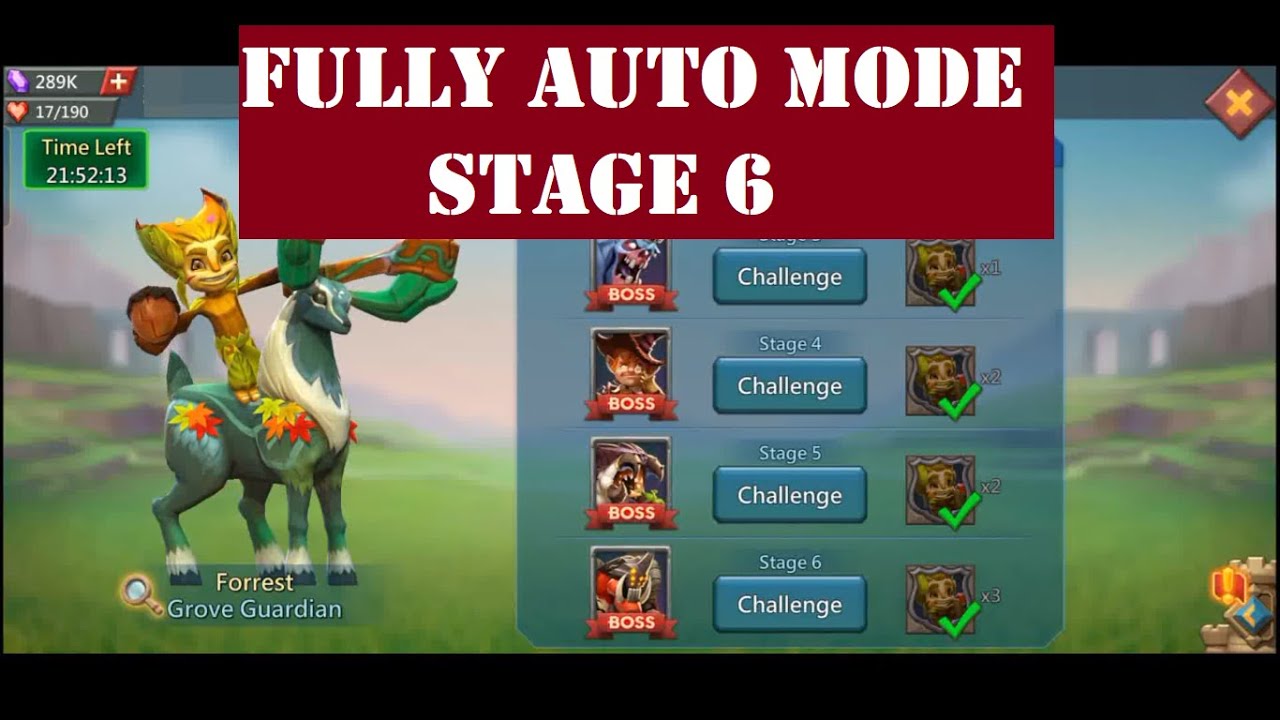 LIMITED CHALLENGE GROVE GUARDIAN STAGE 6: FULLY AUTO MODE USING F2P HEROES