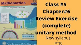 Class 5, Unit 6, Unitary Method, Review Exercise(Complete), PTB, SNC, New Syllabus.