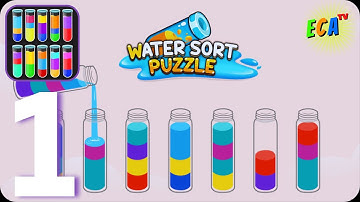 ⭐Water Sort Color Puzzle Game⭐ Walkthrough Gameplay Part 1 A Fun And Interesting (Android-iOS)