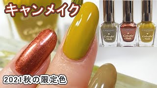 キャンメイクネイル2021年秋の限定色N56,N58,N59自爪スウォッチ CANMAKE JAPAN Nails