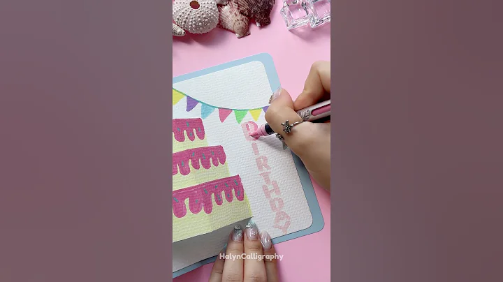 Easy Pop-Up Birthday Card DIY 🎂 #shorts #halyncalligraphy #diy