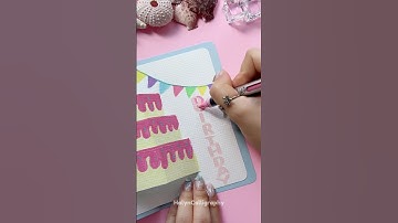 Easy Pop-Up Birthday Card DIY 🎂 #shorts #halyncalligraphy #diy