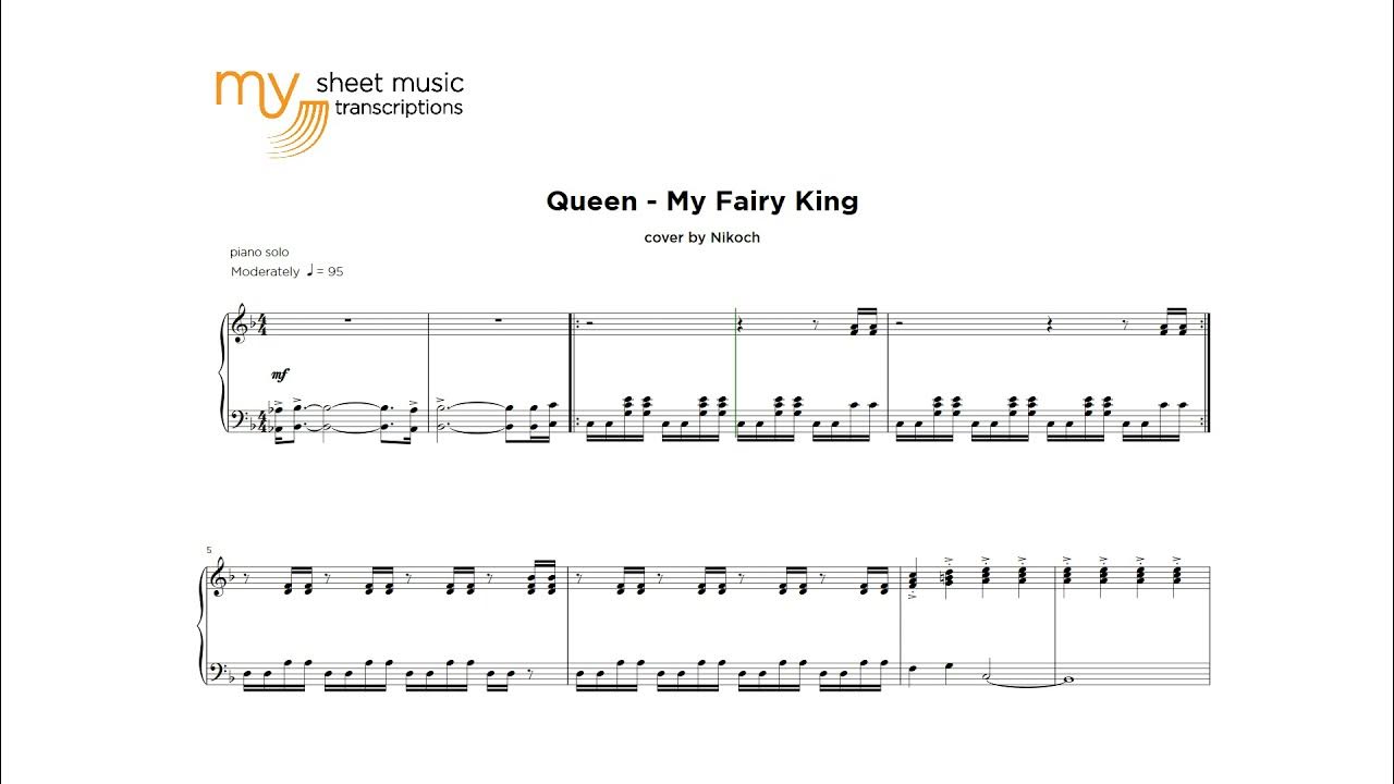 Queen My Fairy King Sheet Music Notes, Chords  Lyrics and chords, Sheet  music notes, Guitar chords and lyrics