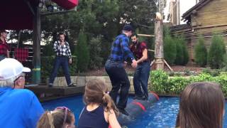 Epcot Canadian Lumberjack log rolling competition