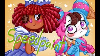 Drawing Candy Ragatha and Pomni! 🍭💖🍬(The Amazing Digital Circus Speedpaint)
